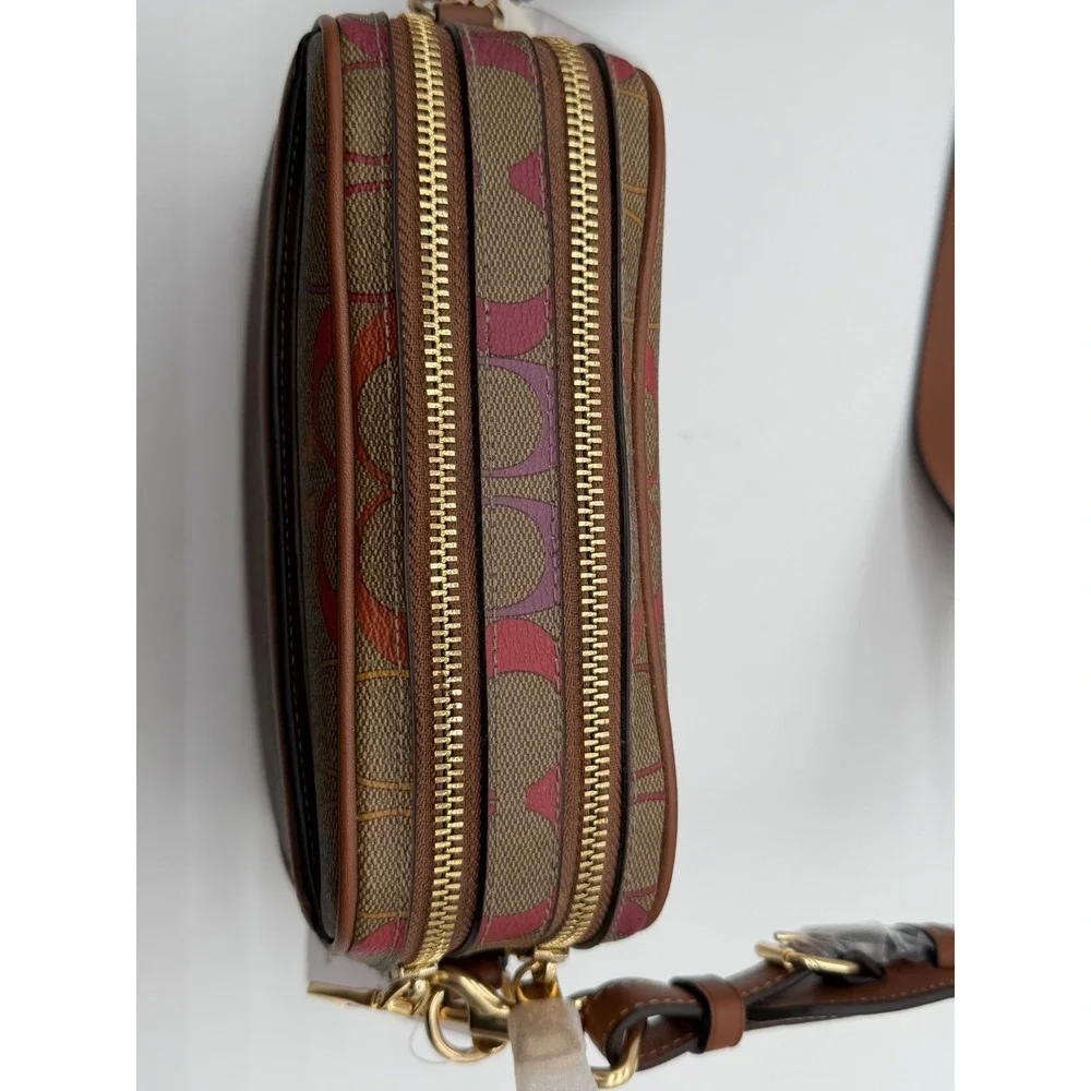 Coach Crossbody Bag Signature Rainbow Canvas Brown Multi‎ NEW